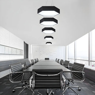Contemporary Hexagon Metal Black Indoor Pendant Light Zawala Image - 9