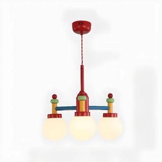ZOWALA - Contemporary Multicolor Wood Ceiling Chandelier 5-Light Image - 3