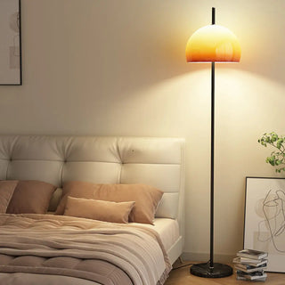 Contemporary Glass Dome Metal Bedside Floor Lamp Zawala Image - 1