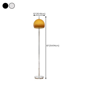 Contemporary Glass Dome Metal Bedside Floor Lamp Zawala #size