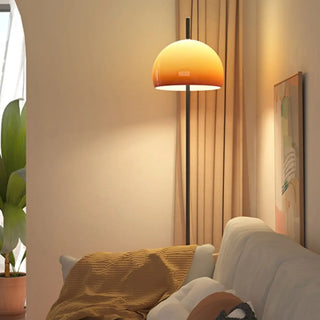 Contemporary Glass Dome Metal Bedside Floor Lamp Zawala Image - 3