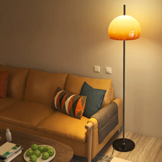 Contemporary Glass Dome Metal Bedside Floor Lamp Zawala Image - 5