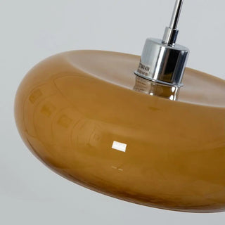 ZOWALA - Contemporary Drum Glass Table Orange Mini Pendant Light Image - 12