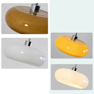 ZOWALA - Contemporary Drum Glass Table Orange Mini Pendant Light Image - 14