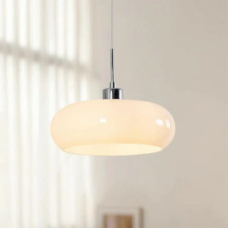 ZOWALA - Contemporary Drum Glass Table Orange Mini Pendant Light Image - 4