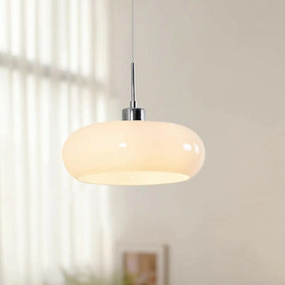 ZOWALA - Contemporary Drum Glass Table Orange Mini Pendant Light Image - 7