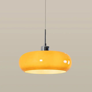 ZOWALA - Contemporary Drum Glass Table Orange Mini Pendant Light Image - 9