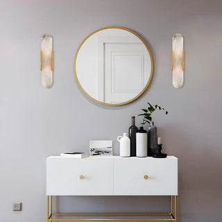 Contemporary Oval Gold Marble Wall Mounted Light Zawala Image - 10