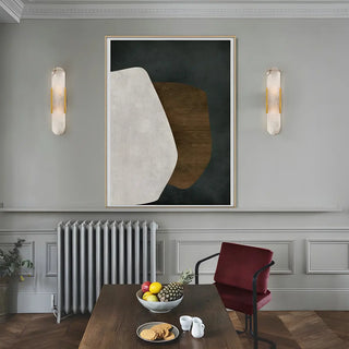 Contemporary Oval Gold Marble Wall Mounted Light Zawala Image - 3