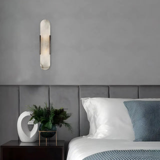Contemporary Oval Gold Marble Wall Mounted Light Zawala Image - 5