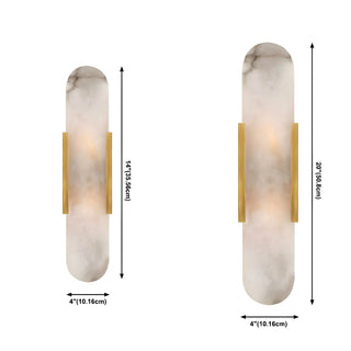 Contemporary Oval Gold Marble Wall Mounted Light Zawala Image - 6