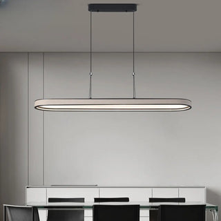 ZOWALA - Contemporary Oval Woven Rim LED Island Light Image - 1