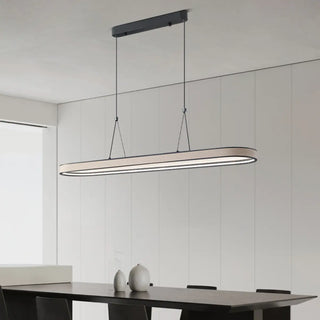 ZOWALA - Contemporary Oval Woven Rim LED Island Light Image - 4