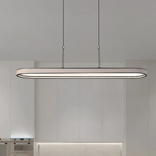 ZOWALA - Contemporary Oval Woven Rim LED Island Light Image - 5