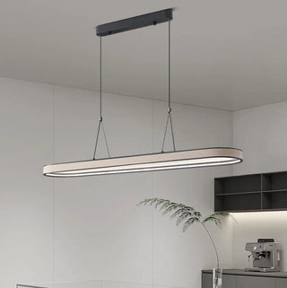 ZOWALA - Contemporary Oval Woven Rim LED Island Light Image - 6