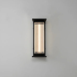 Contemporary Geometric Metal Black Exterior Wall Sconce Zawala Image - 14