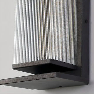 Contemporary Geometric Metal Black Exterior Wall Sconce Zawala Image - 24