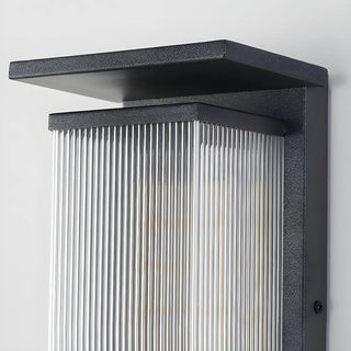Contemporary Geometric Metal Black Exterior Wall Sconce Zawala Image - 25