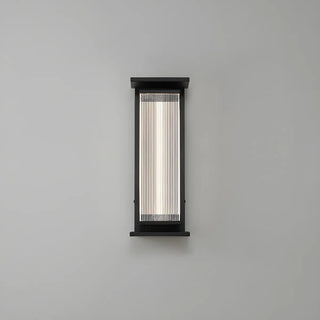 Contemporary Geometric Metal Black Exterior Wall Sconce Zawala Image - 26