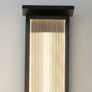 Contemporary Geometric Metal Black Exterior Wall Sconce Zawala Image - 27