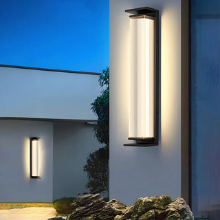 Contemporary Geometric Metal Black Exterior Wall Sconce Zawala Image - 3