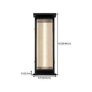 Contemporary Geometric Metal Black Exterior Wall Sconce Zawala Image - 36