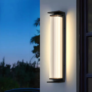 Contemporary Geometric Metal Black Exterior Wall Sconce Zawala Image - 4