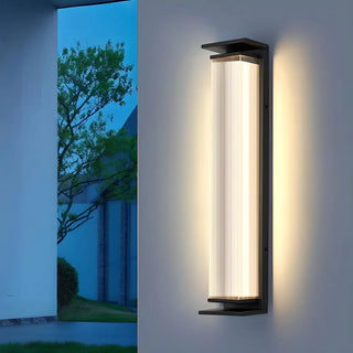 Contemporary Geometric Metal Black Exterior Wall Sconce Zawala Image - 5