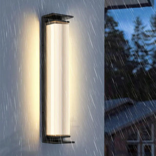 Contemporary Geometric Metal Black Exterior Wall Sconce Zawala Image - 6
