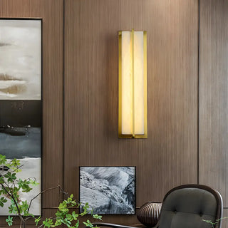 Contemporary Alabaster Square Black Living Room Wall Lamp Zawala Image - 1