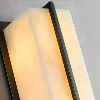 Contemporary Alabaster Square Black Living Room Wall Lamp Zawala Image - 12