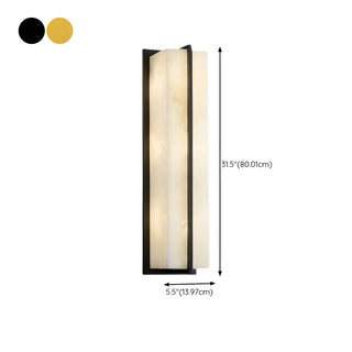 Contemporary Alabaster Square Black Living Room Wall Lamp Zawala #size