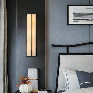 Contemporary Alabaster Square Black Living Room Wall Lamp Zawala Image - 2