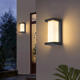 ZOWALA - Contemporary Rectangular Black Outdoor Wall Sconce Image - 1