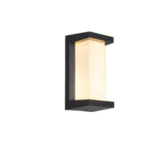 ZOWALA - Contemporary Rectangular Black Outdoor Wall Sconce Image - 11