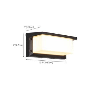 ZOWALA - Contemporary Rectangular Black Outdoor Wall Sconce #size