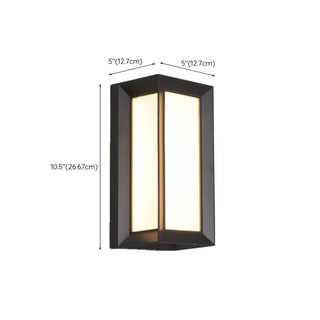 ZOWALA - Contemporary Rectangular Black Outdoor Wall Sconce Image - 17