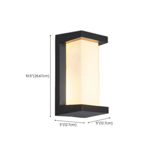 ZOWALA - Contemporary Rectangular Black Outdoor Wall Sconce Image - 18
