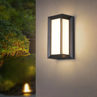 ZOWALA - Contemporary Rectangular Black Outdoor Wall Sconce Image - 2