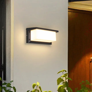 ZOWALA - Contemporary Rectangular Black Outdoor Wall Sconce Image - 3
