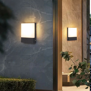 ZOWALA - Contemporary Rectangular Black Outdoor Wall Sconce Image - 4