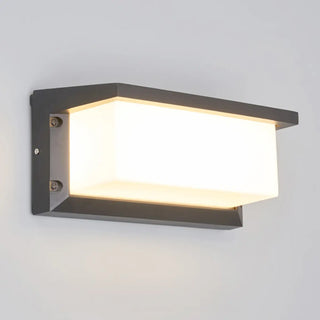 ZOWALA - Contemporary Rectangular Black Outdoor Wall Sconce Image - 5