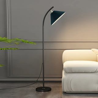 Contemporary Bedside Red Conical Fabric Floor Light Zawala Image - 12