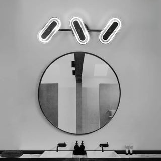 ZOWALA - Contemporary Black LED Oval Bathroom Vanity Light Image - 1