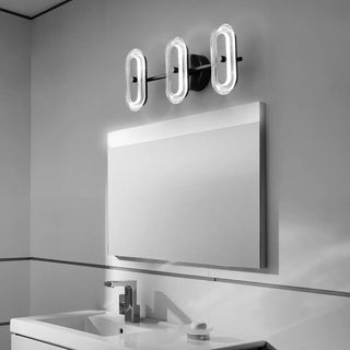 ZOWALA - Contemporary Black LED Oval Bathroom Vanity Light Image - 2