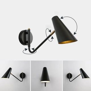 Rotatable Contemporary White Cone Wall Sconce Light Zawala Image - 16