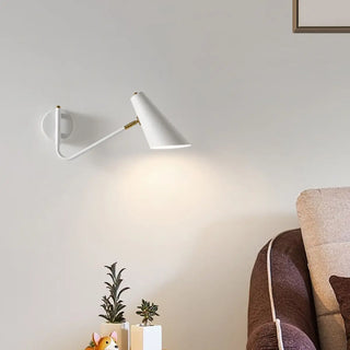Rotatable Contemporary White Cone Wall Sconce Light Zawala Image - 2
