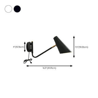 Rotatable Contemporary White Cone Wall Sconce Light Zawala #size