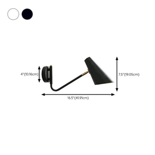 Rotatable Contemporary White Cone Wall Sconce Light Zawala Image - 22
