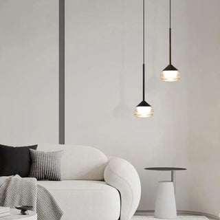 ZOWALA - Contemporary Round Acrylic Bedroom Coffee Pendant Light Image - 2